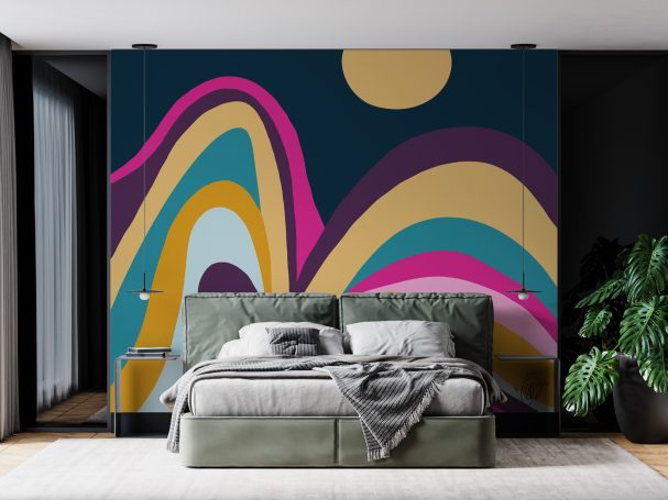Fresque abstraite "couché de soleil"